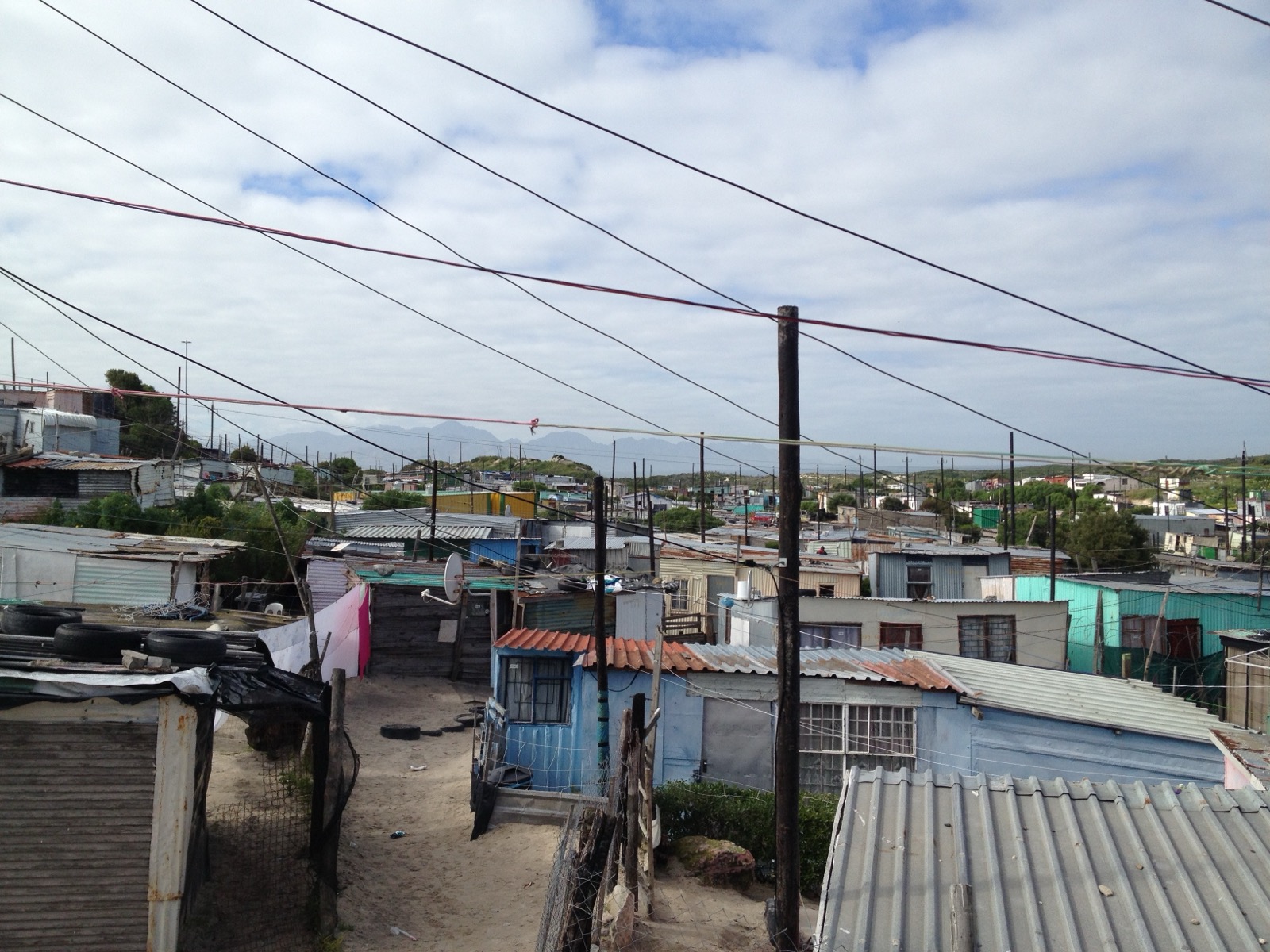 Dense housing in Gugulethu township, Western Cape